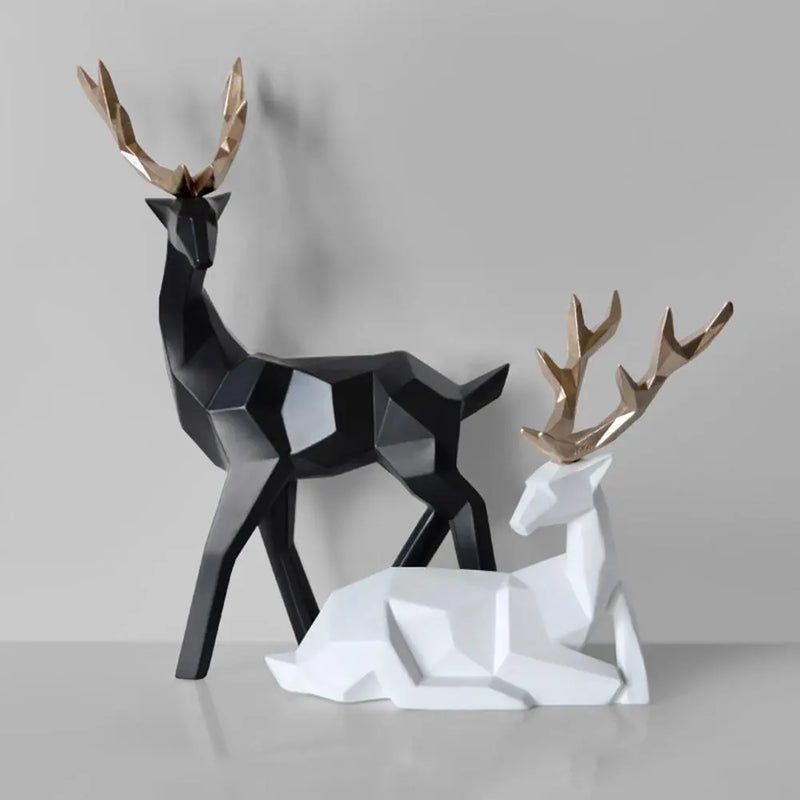 Geometric Couple Deer Home Living Rome Sculpture