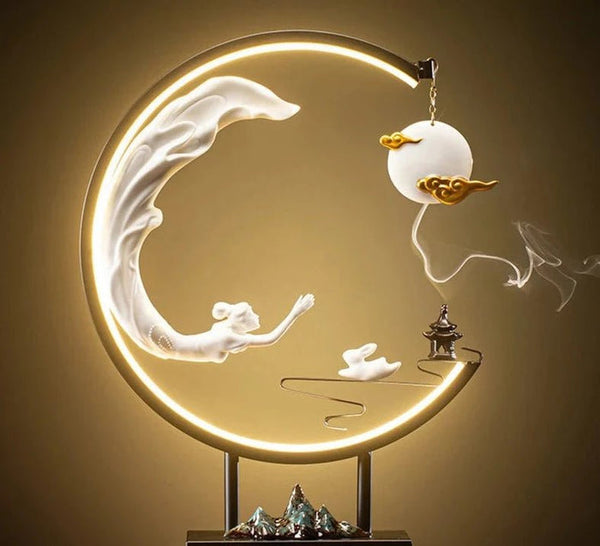 Celestial Moon Incense Burner Lamp